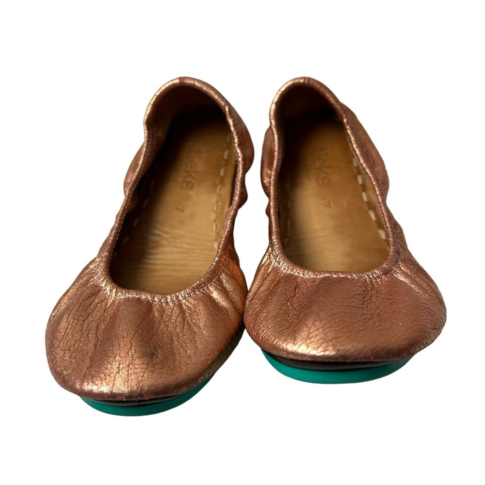 Tieks Rose Gold Glam Leather Ballet Flats Women's Size 7